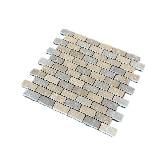 Mosaïque Mix Atlas Beige/Gris 2,5x5 cm (lot de 3,9 m² : 42 plaques de 30,5x30,5 cm)