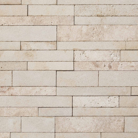 Parement en pierre naturelle mélange Atlas/Travertin Beige 50x20 cm