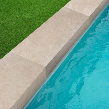 Margelle de piscine Pierre d'Egypte Beige 100x35x15 cm Bord Droit
