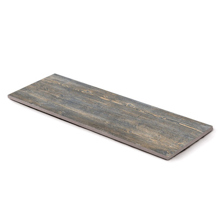 Pas japonais Rectangle Grès cérame effet Bois Gris Wald 120x40x2 cm