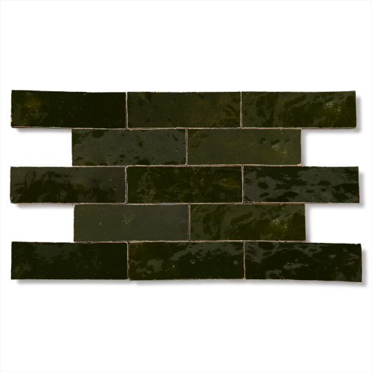Carrelage Zellige Marocain Vert Empire 5x15 cm