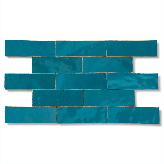 Carrelage Zellige Marocain Bleu Turquoise 5x15 cm