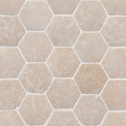 Pierre de parement hexagonal Pierre d'Egypte Beige 14x14x2 cm