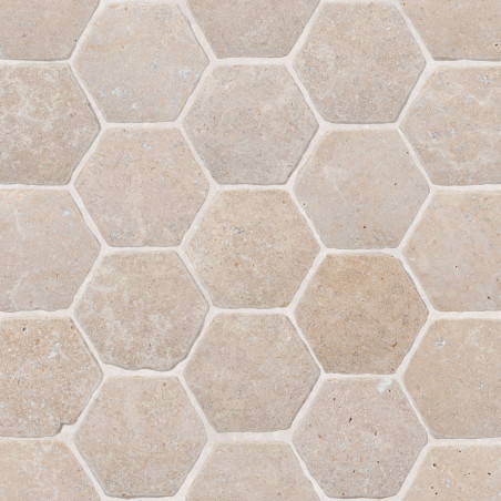 Pierre de parement hexagonal Pierre d'Egypte Beige 14x14x2 cm