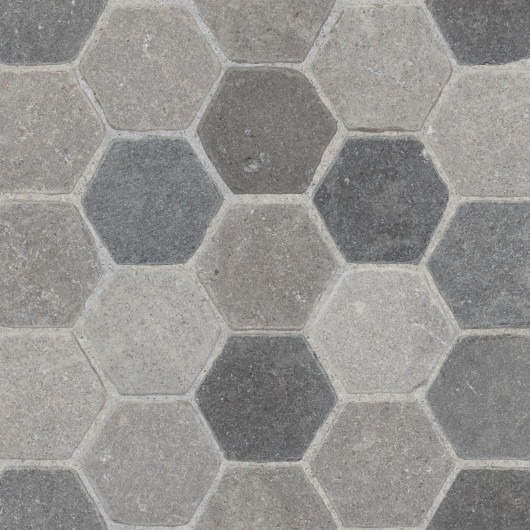 Pierre de parement hexagonal Pierre d'Egypte Grise 14x14x2 cm
