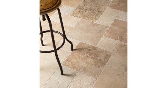 Carrelage pierre naturelle Travertin Rustique 2nd choix Opus 4 x1,2 cm Vieilli