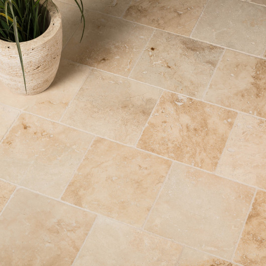 Pavé Travertin Beige Nuancé 20x20x1 cm