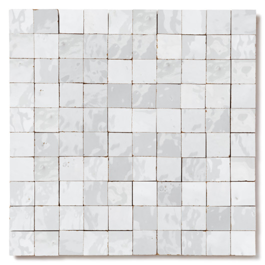 Carrelage Zellige Marocain Blanc Neige 3x3 cm