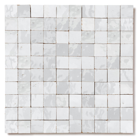 Carrelage Zellige Marocain Blanc Neige 3x3 cm