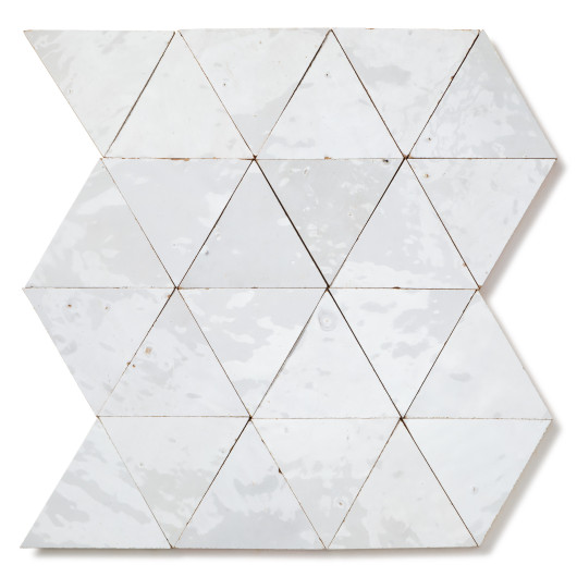 Carrelage Zellige Marocain Blanc Neige Grand Triangle 10 cm