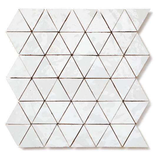 Carrelage Zellige Marocain Blanc Neige Petit Triangle 4,9 cm