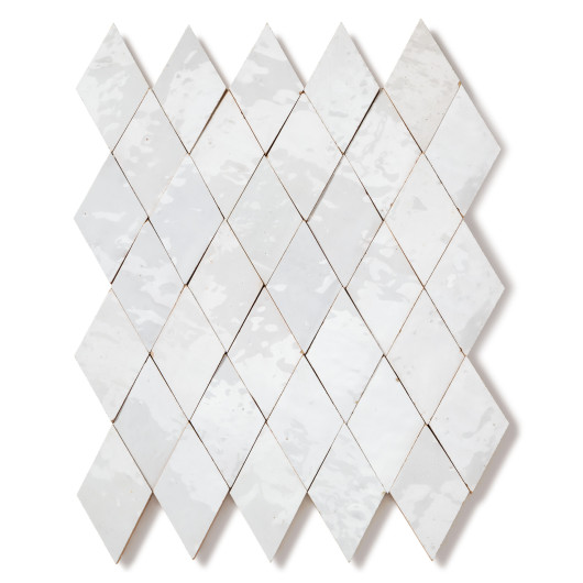 Carrelage Zellige Marocain Blanc Neige Losange 5,5x10 cm