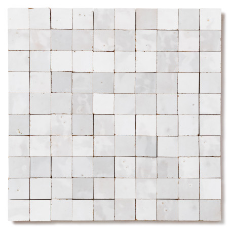 Carrelage Zellige Marocain Blanc Fes 3x3 cm