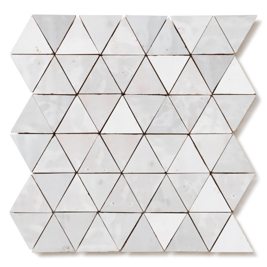 Carrelage Zellige Marocain Blanc Fes Petit Triangle 4,9 cm