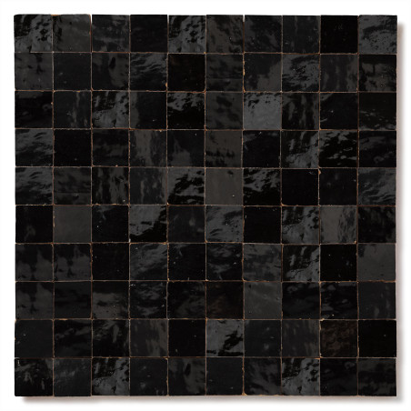 Carrelage Zellige Marocain Noir Intense 3x3 cm