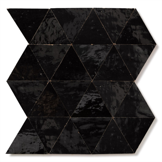 Carrelage Zellige Marocain Noir Intense Grand Triangle 10 cm