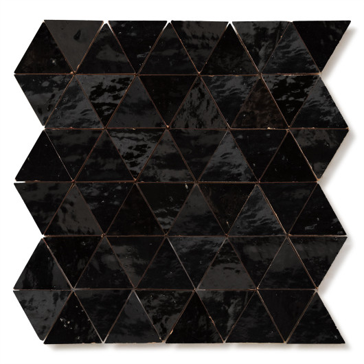 Carrelage Zellige Marocain Noir Intense Petit Triangle 4,9 cm