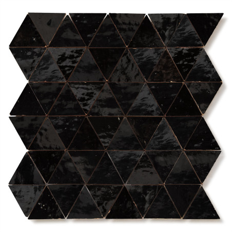 Carrelage Zellige Marocain Noir Intense Petit Triangle 4,9 cm