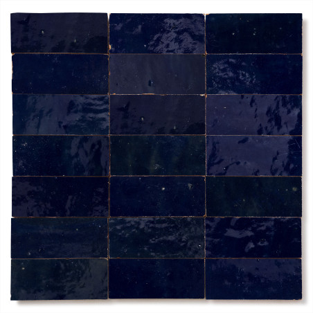 Carrelage Zellige Marocain Bleu Nuit 4,2x10 cm