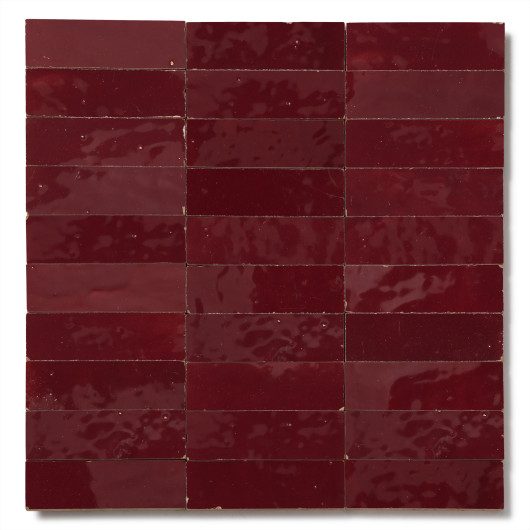 Carrelage Zellige Marocain Rouge Lie de vin 3x10 cm