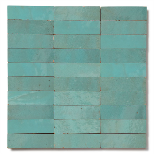 Carrelage Zellige Marocain Bleu Maldives 3x10 cm
