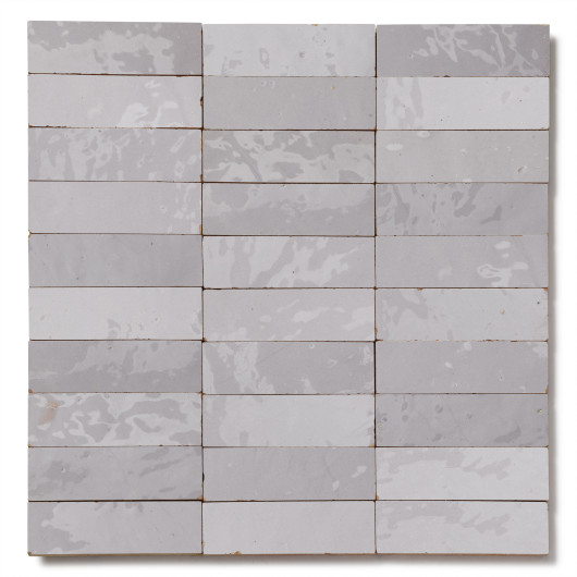 Carrelage Zellige Marocain Gris Clair 3x10 cm