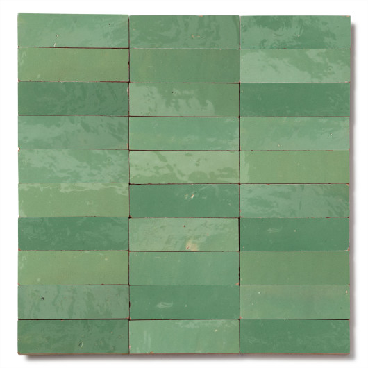 Carrelage Zellige Marocain Vert Amande 3x10 cm