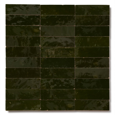 Carrelage Zellige Marocain Vert Empire 3x10 cm