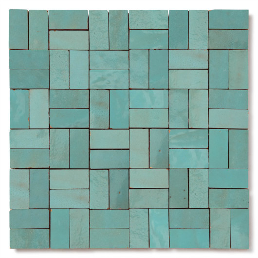 Carrelage Zellige Marocain Bleu Maldives 2,4x4,9 cm