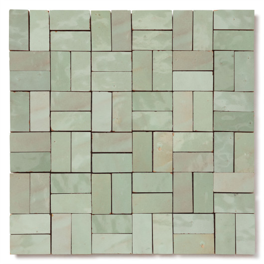 Carrelage Zellige Marocain Vert Tilleul 2,4x4,9 cm