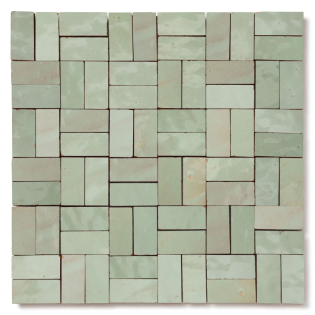 Carrelage Zellige Marocain Vert Tilleul 2,4x4,9 cm