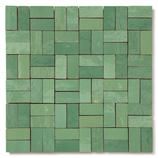 Carrelage Zellige Marocain Vert Amande 2,4x4,9 cm