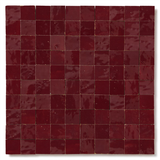 Carrelage Zellige Marocain Rouge Lie de vin 3x3 cm