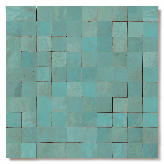 Carrelage Zellige Marocain Bleu Maldives 3x3 cm
