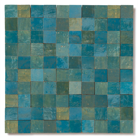Carrelage Zellige Marocain Bleu Lazuli 3x3 cm