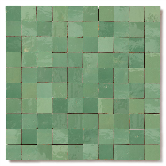 Carrelage Zellige Marocain Vert Amande 3x3 cm