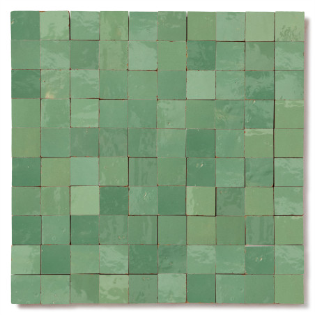 Carrelage Zellige Marocain Vert Amande 3x3 cm