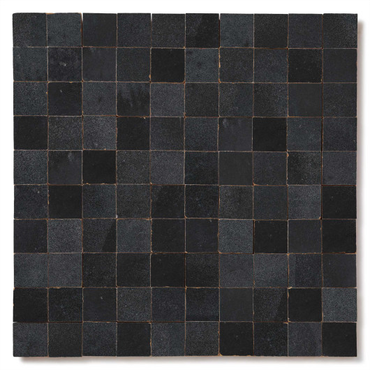 Carrelage Zellige Marocain Noir Métal 3x3 cm