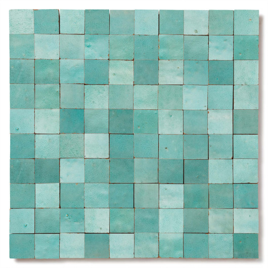 Carrelage Zellige Marocain Vert Pacifique 3x3 cm