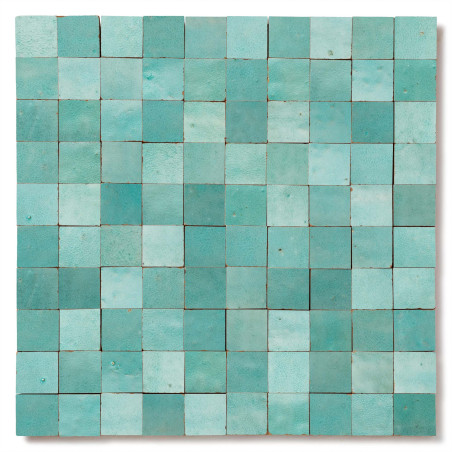 Carrelage Zellige Marocain Vert Pacifique 3x3 cm