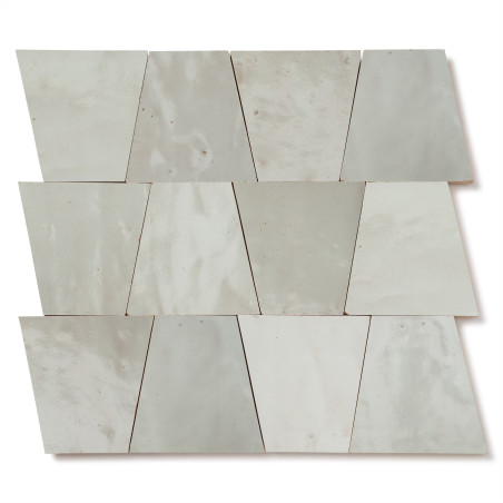 Carrelage Zellige Marocain Gris Cielo Trapèze 10x10x7 cm