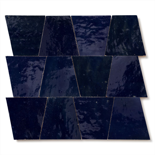 Carrelage Zellige Marocain Bleu Nuit Trapèze 10x10x7 cm