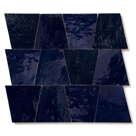 Carrelage Zellige Marocain Bleu Nuit Trapèze 10x10x7 cm