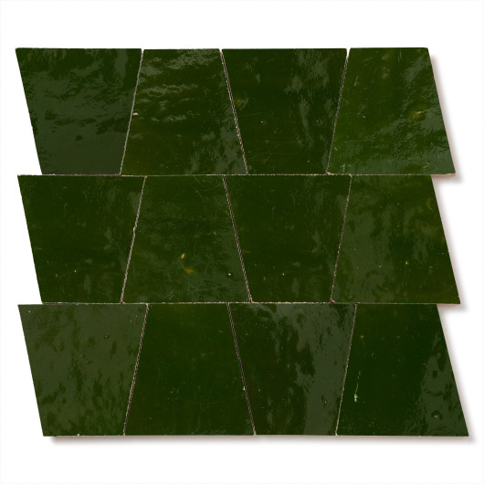 Carrelage Zellige Marocain Vert Impérial Trapèze 10x10x7 cm