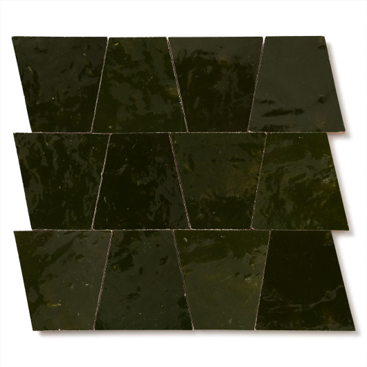 Carrelage Zellige Marocain Vert Empire Trapèze 10x10x7 cm
