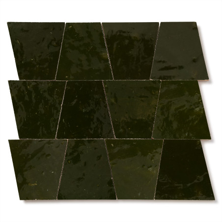Carrelage Zellige Marocain Vert Empire Trapèze 10x10x7 cm