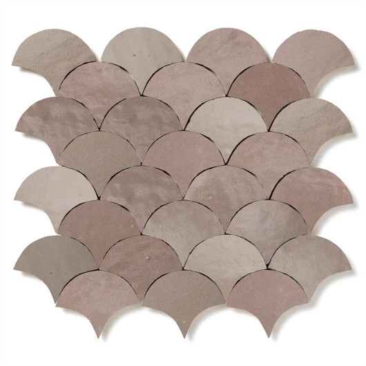 Carrelage Zellige Marocain Gris de lin Petite Ecaille 7,8x9,8 cm