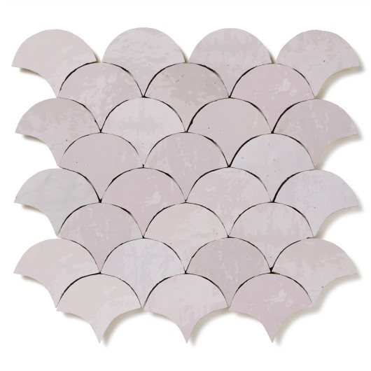 Carrelage Zellige Marocain Rose Pale Petite Ecaille 7,8x9,8 cm
