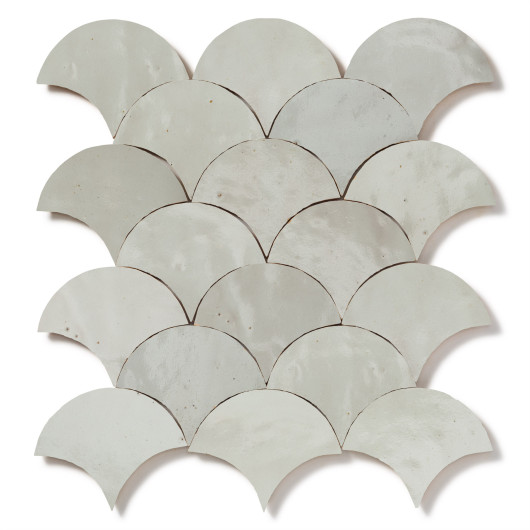 Carrelage Zellige Marocain Gris Cielo Grande Ecaille 10x12 cm