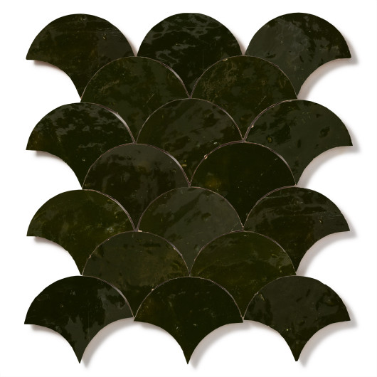 Carrelage Zellige Marocain Vert Empire Grande Ecaille 10x12 cm